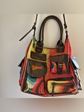 Desigual Boho Patchwork Crossbody Satchel Handbag